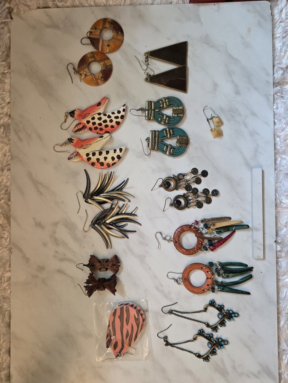 11 Assorted Colorful Drop Earrings - Mixed Styles
